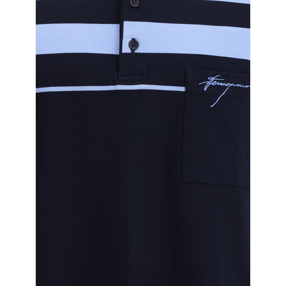 Blue Cotton Polo Shirt