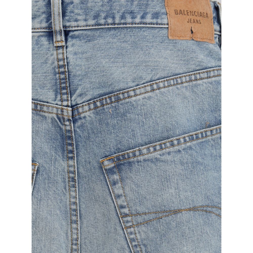 Light Blue Cotton Relaxed Fit Jeans