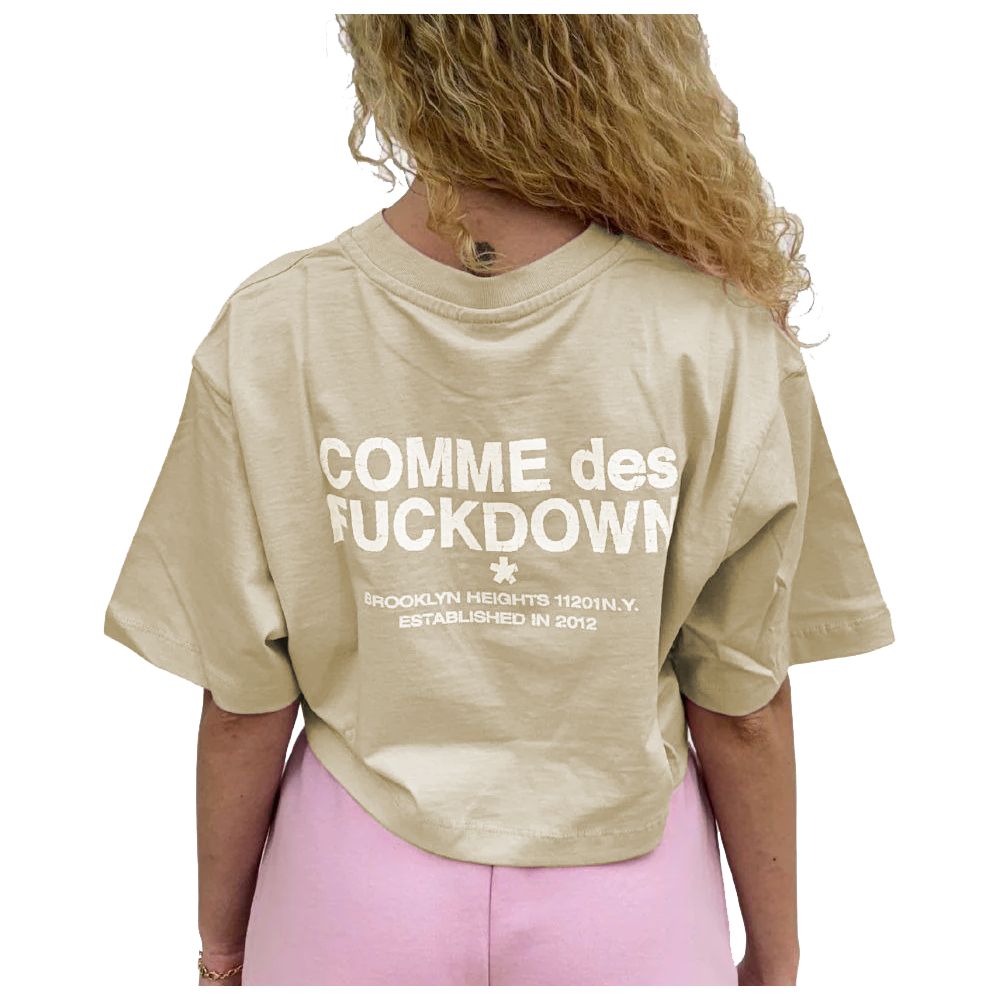 Beige Cotton Women T-Shirt
