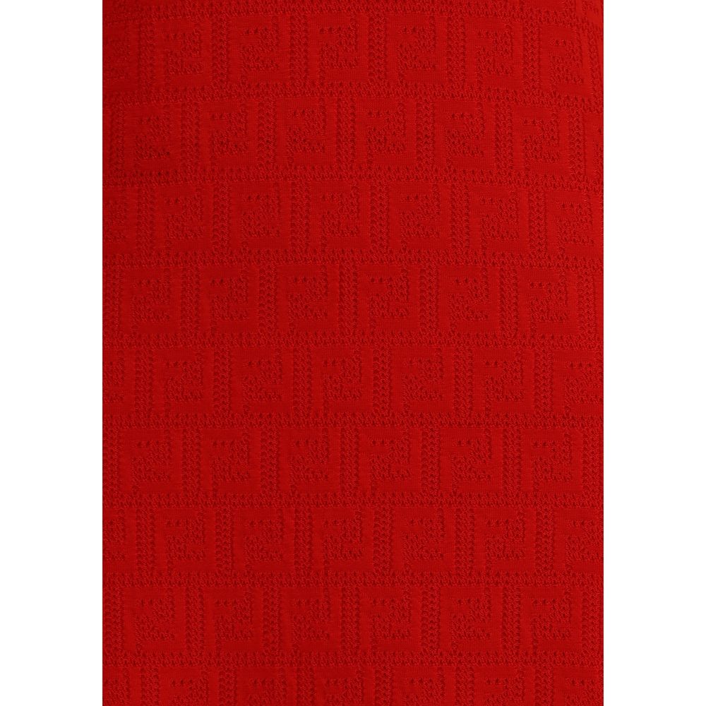 Red Cotton Casual Dress