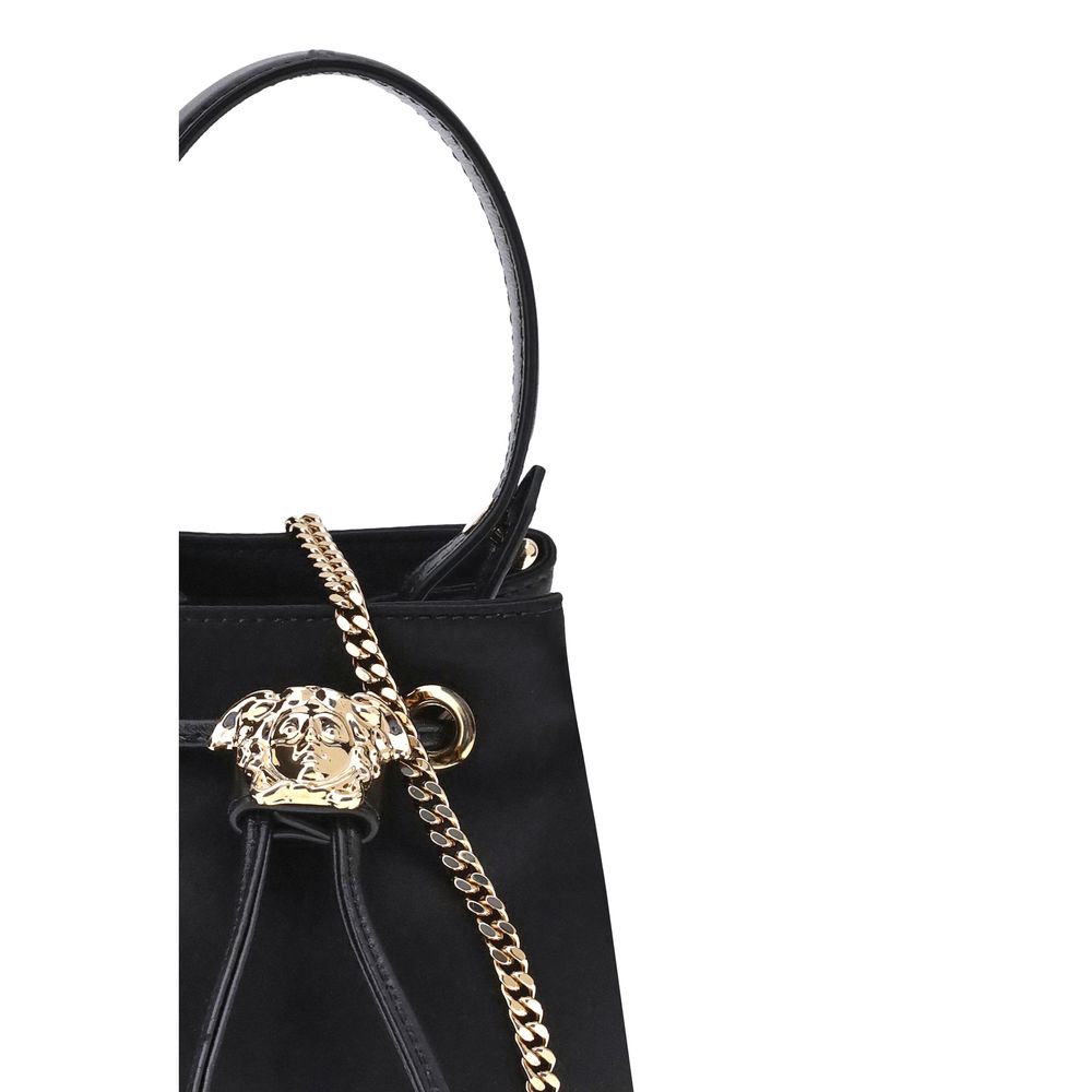 Black Viscose Shoulder Bag