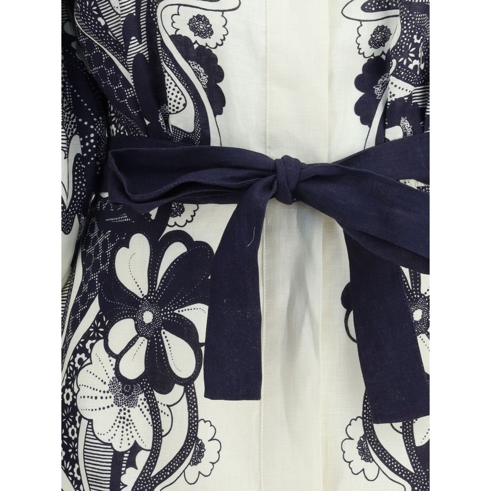 Multicolor Linen Casual Dress