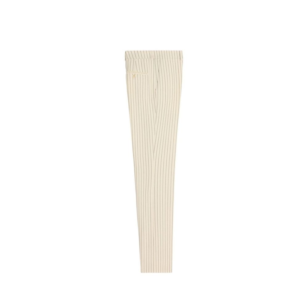 White Wool Flared Pants