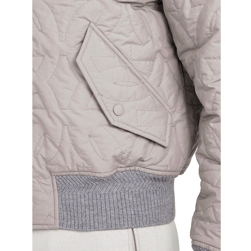 Gray Polyester Bomber