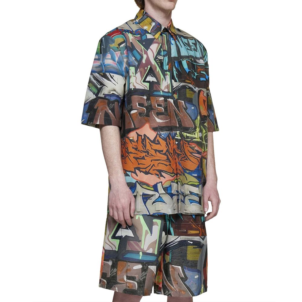 Black Polyamide Pattern Shirt