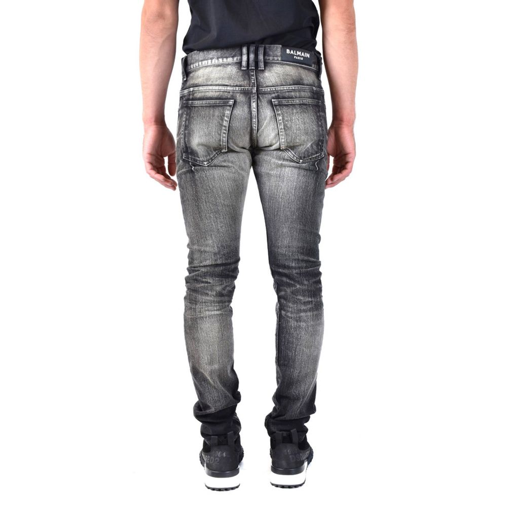 Black Cotton Skinny Jeans