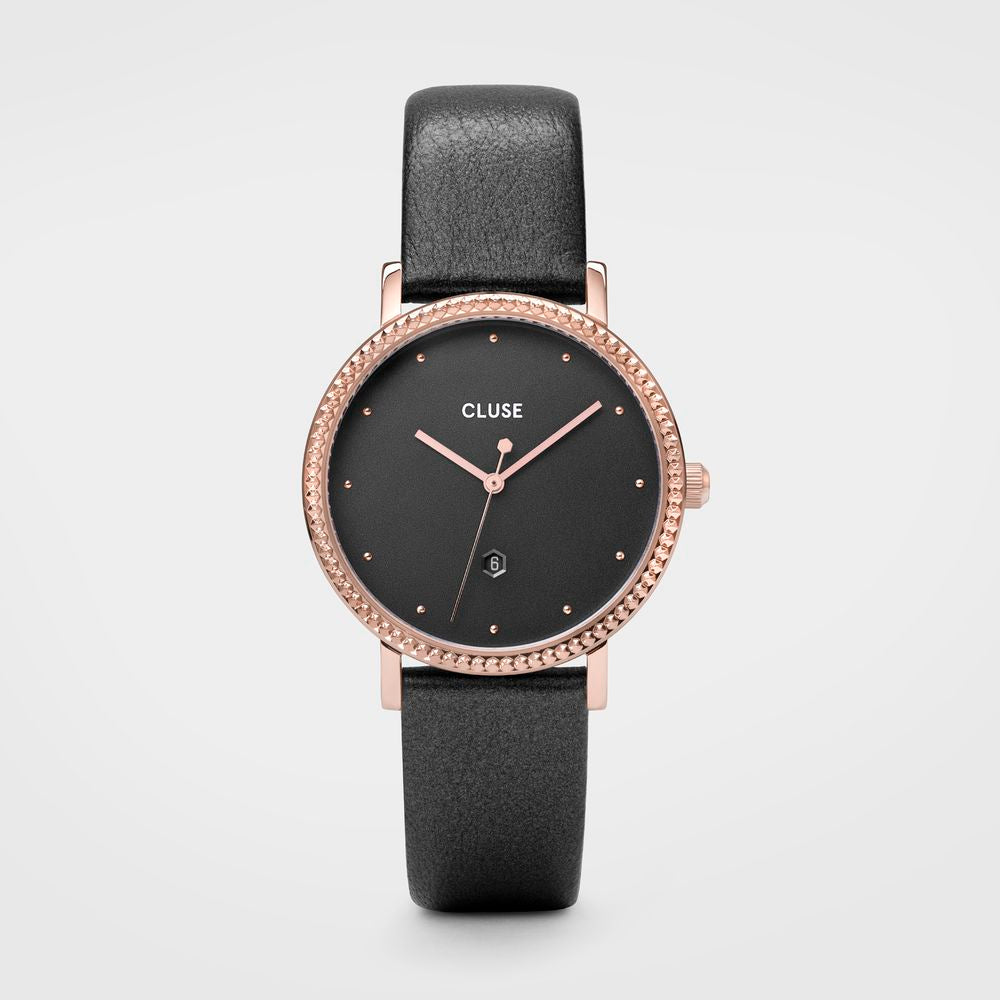 Gray Leather Dress Watch