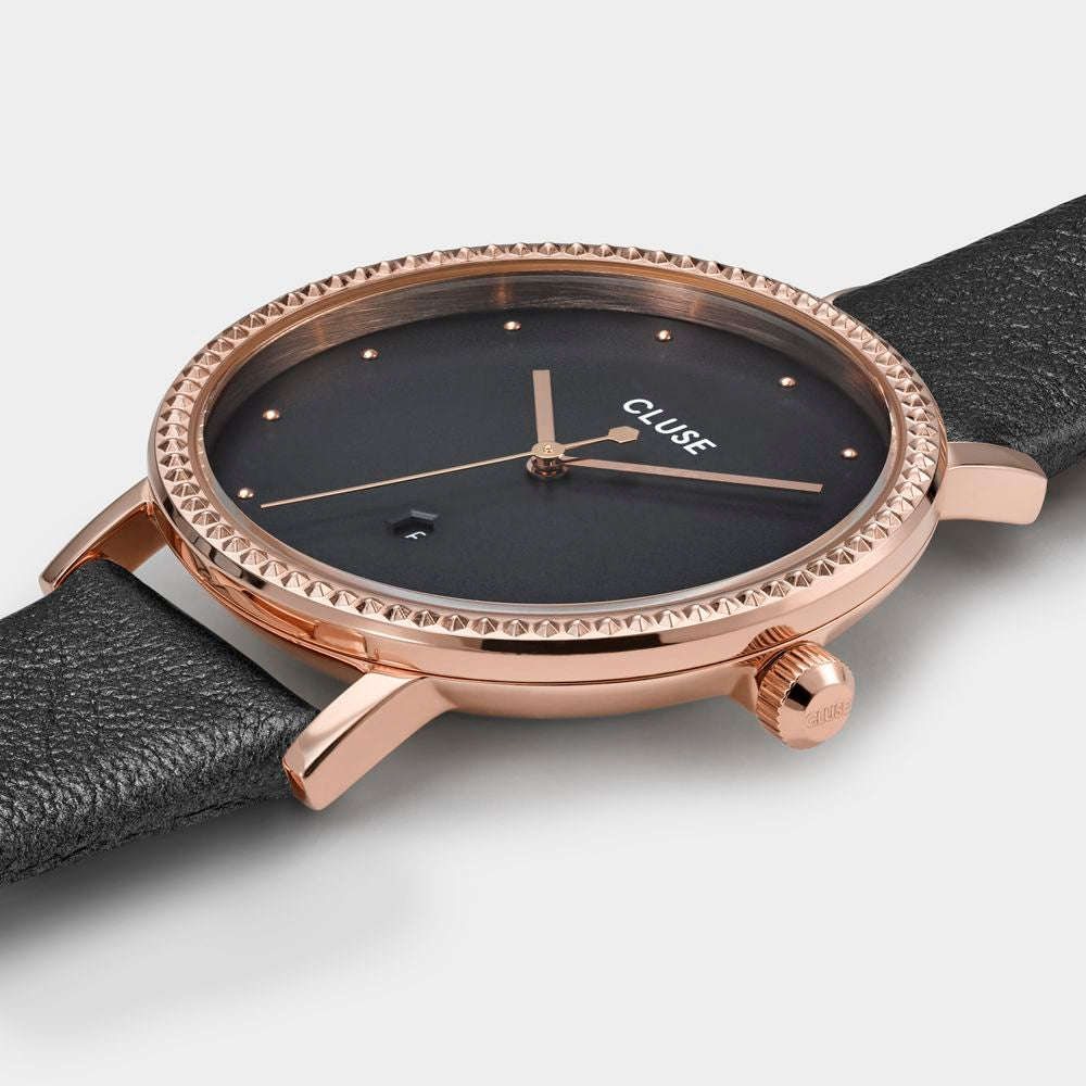 Gray Leather Dress Watch