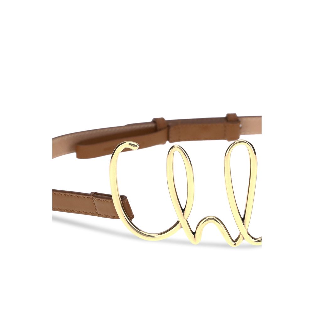 Brown Calf Leather Bos Taurus Thin Belt