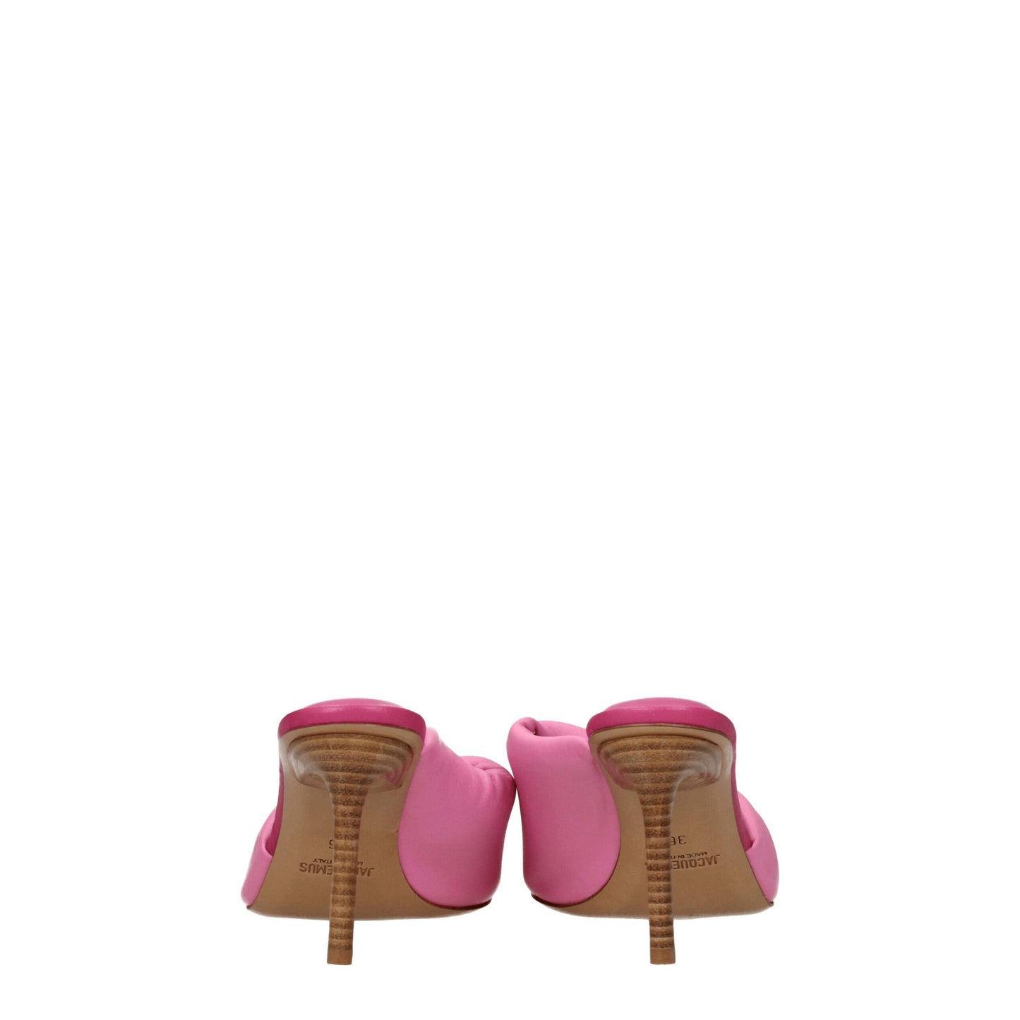 Pink Leather Stiletto Heel Sandals