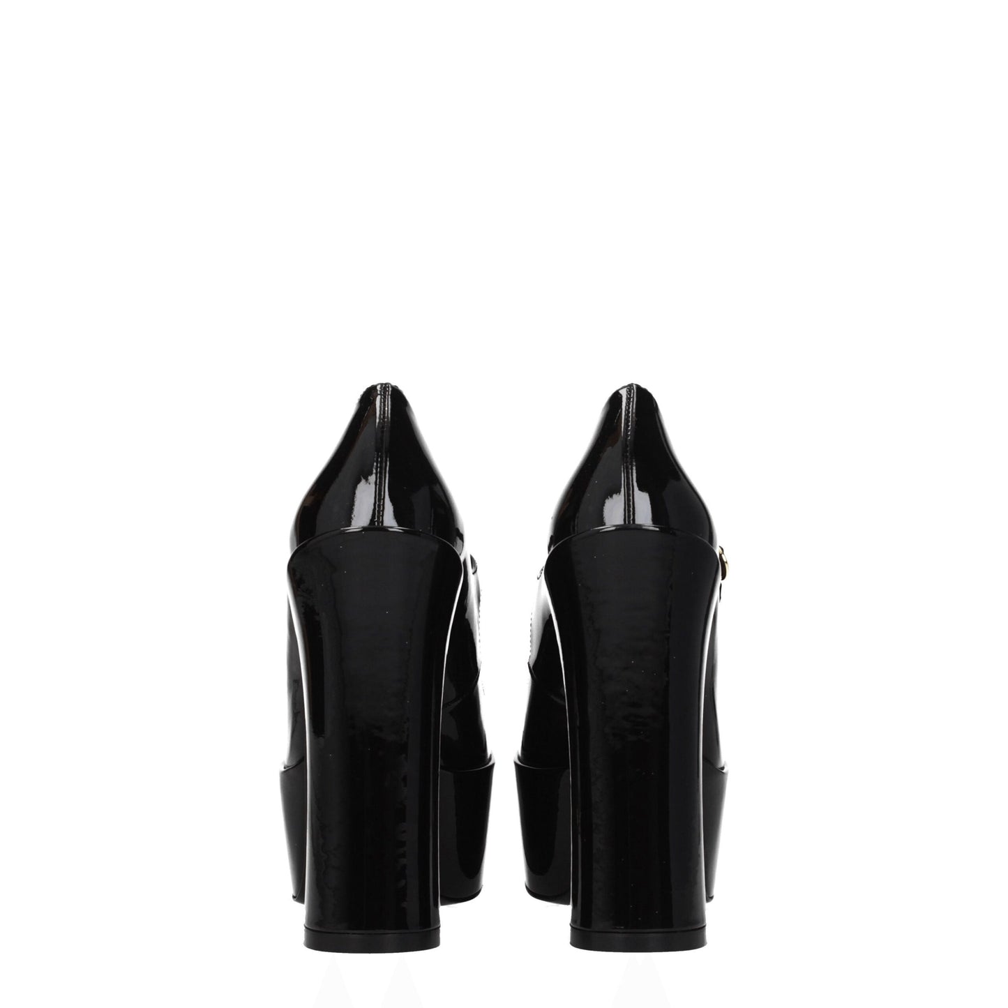 Black Leather Platform Pumps