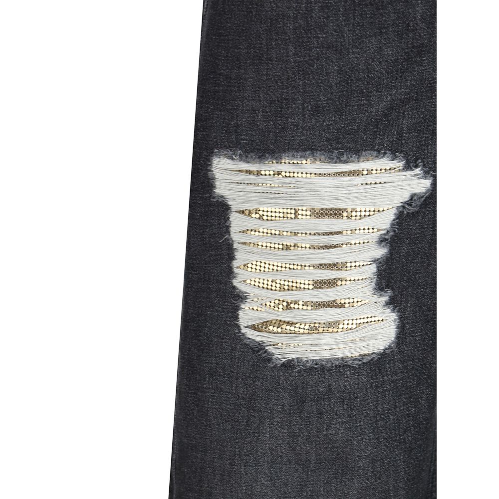Black Cotton Relaxed Fit Jeans