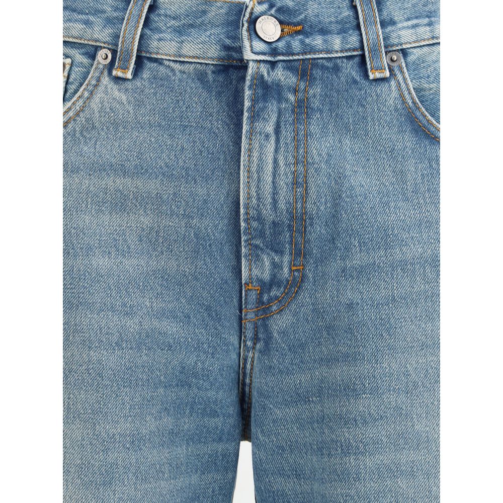 Light Blue Cotton Flared Jeans