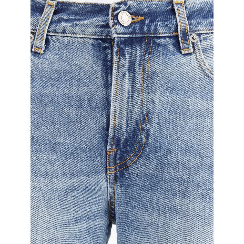 Light Blue Cotton Flared Jeans