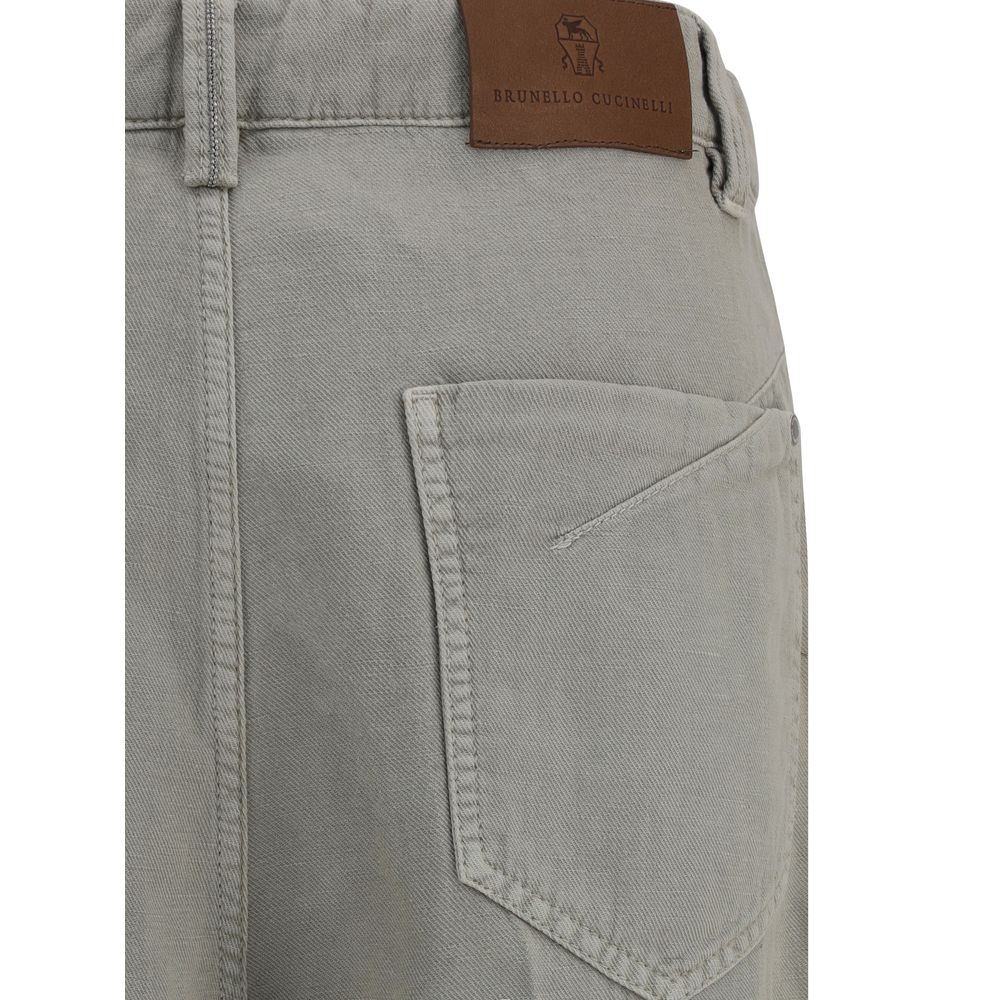 Bicolor Cotton Relaxed Fit Jeans