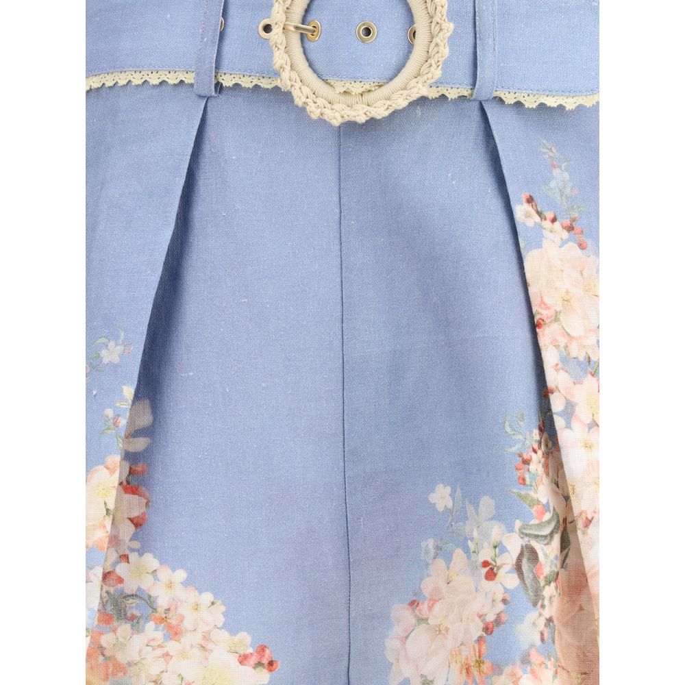 Light Blue Linen Bermuda Shorts