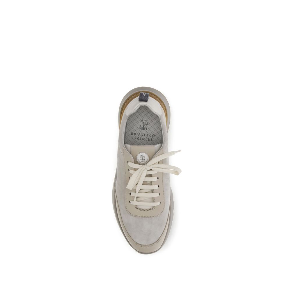 Gray Nylon Low Top Sneakers