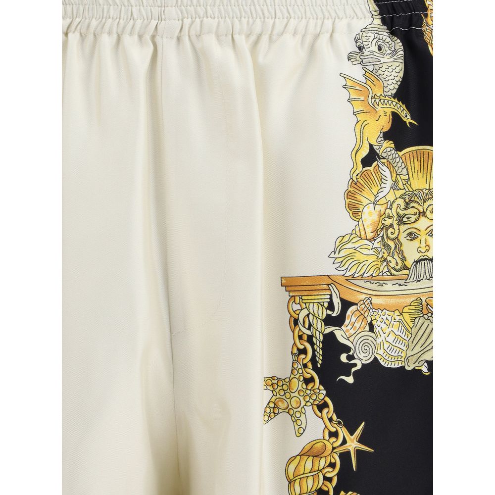 Multicolor Silk Bermuda Shorts