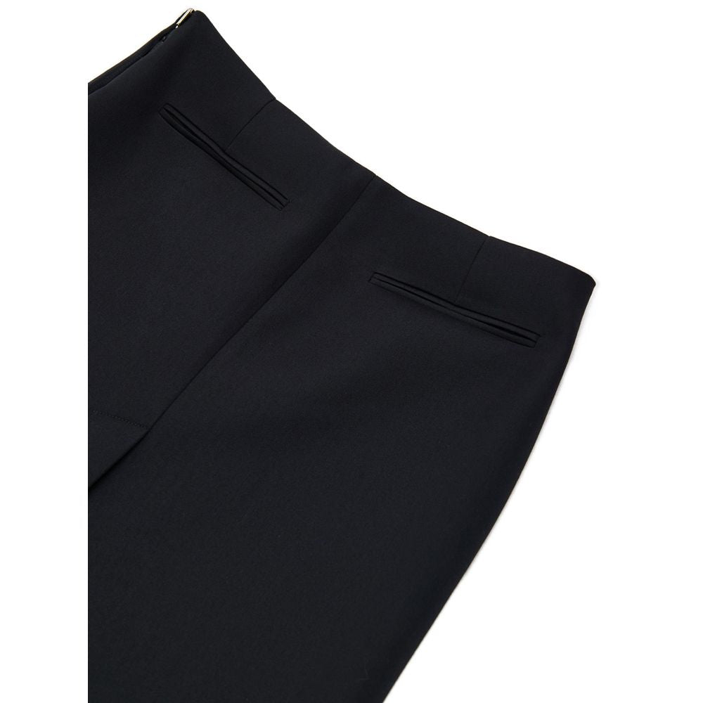 Black Wool Midi Skirt