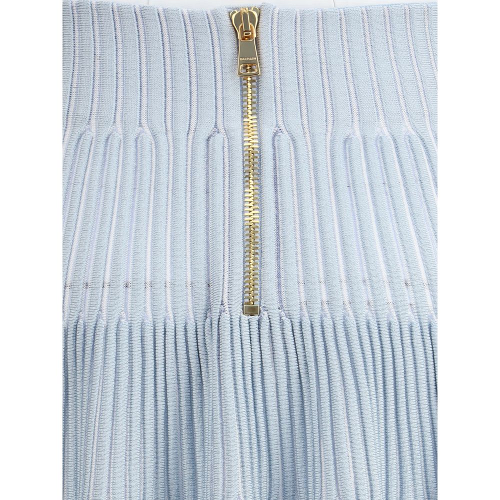 Light Blue Viscose Mini Skirt