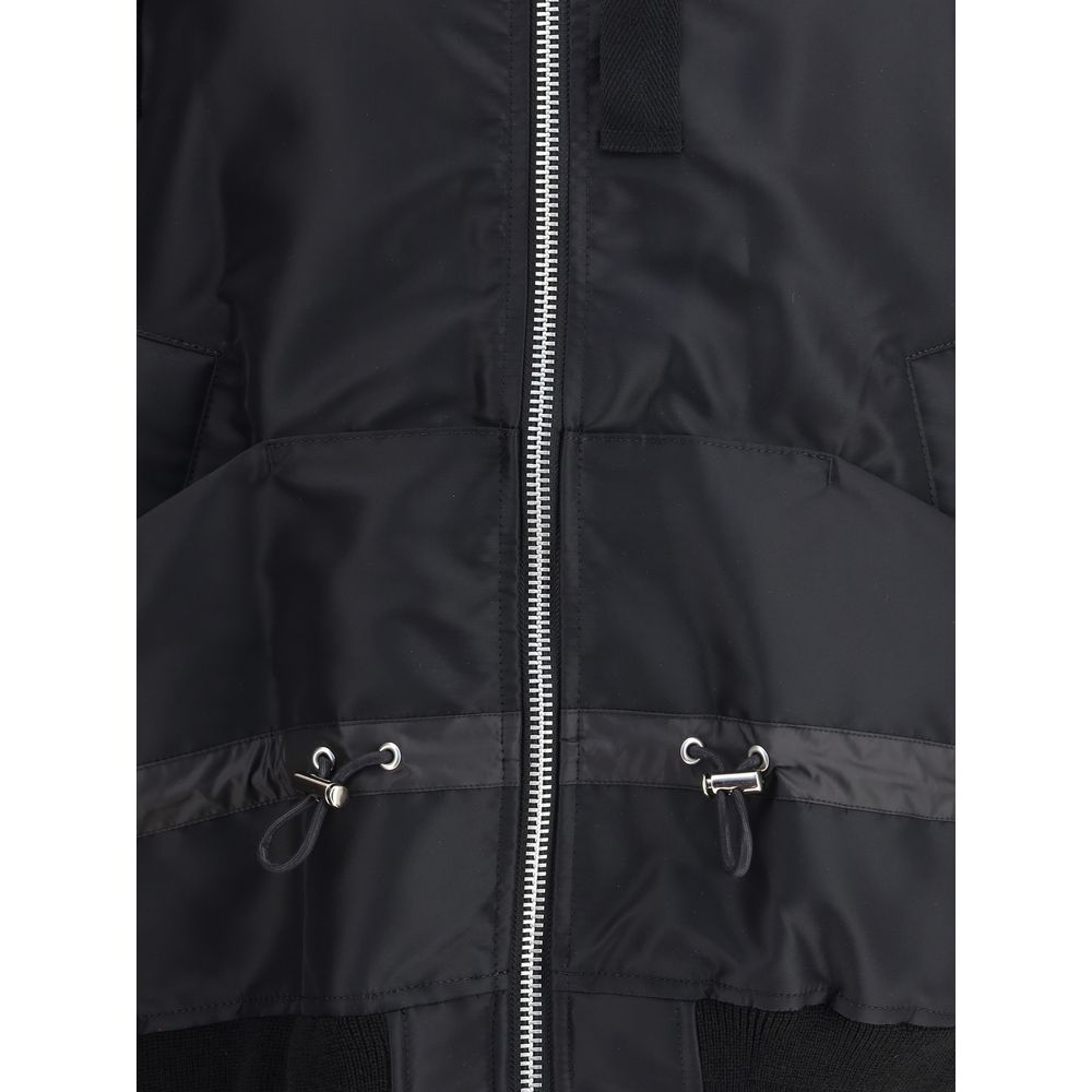 Black Nylon Bomber