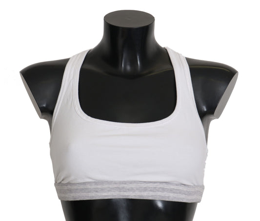 Eleganter weißer Stretch-Sport-BH