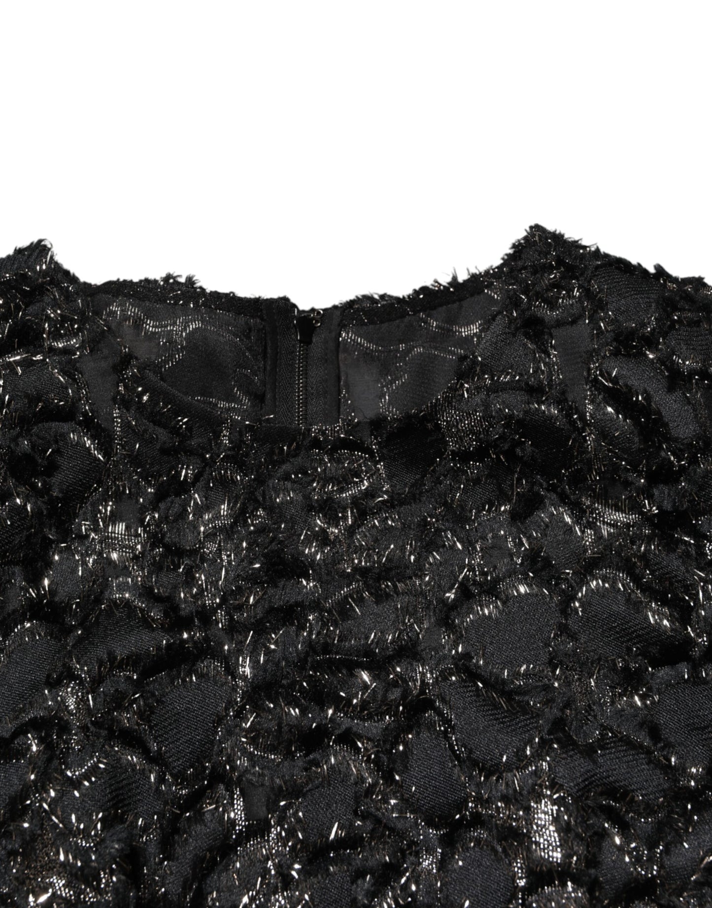 Black Sequin Bouclé Tweed Sheath Dress