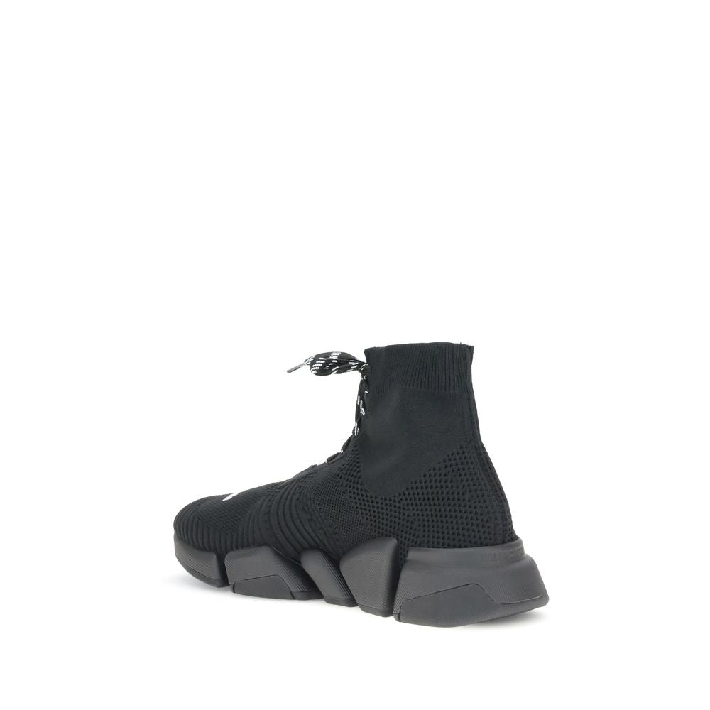 Black Polyester Athletic Sneakers