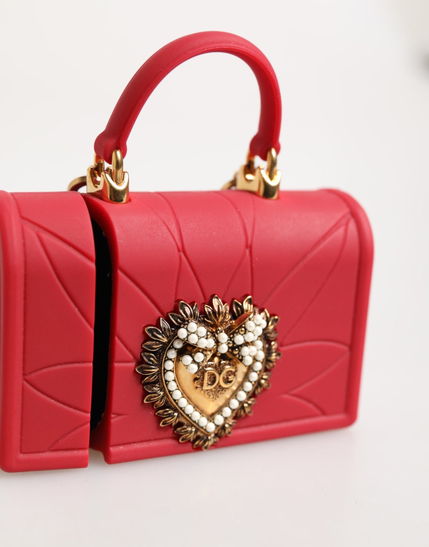 Red Silicone Devotion Heart Cover Bag Women Airpods Case
