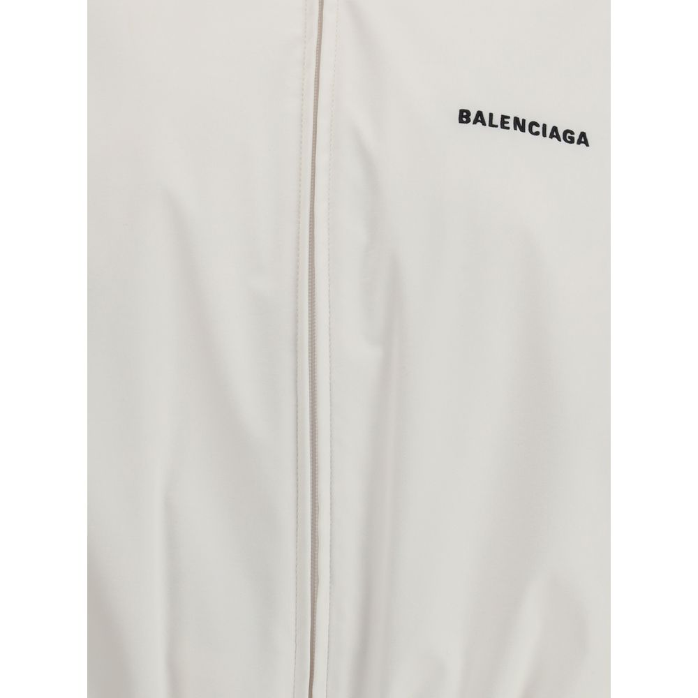 White Polyester Shell Jacket