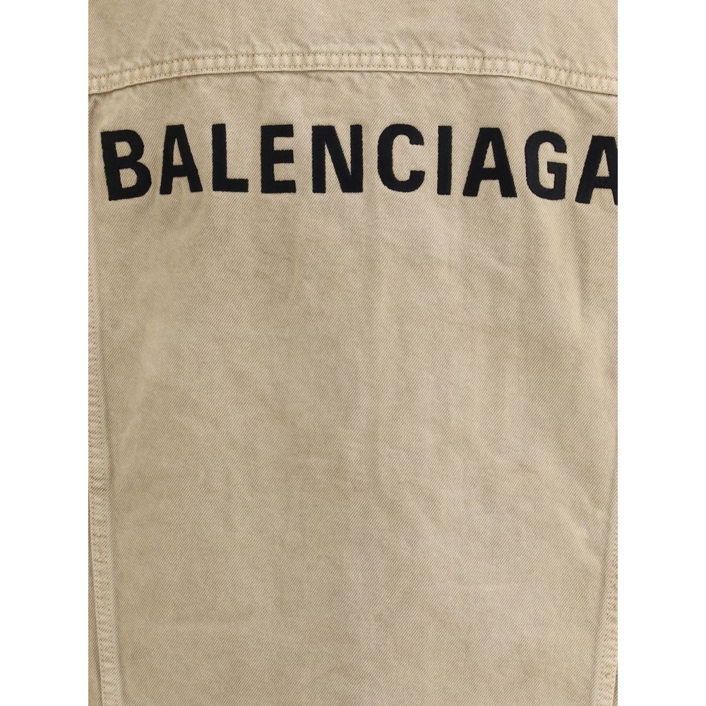 Beige Cotton Denim Jacket