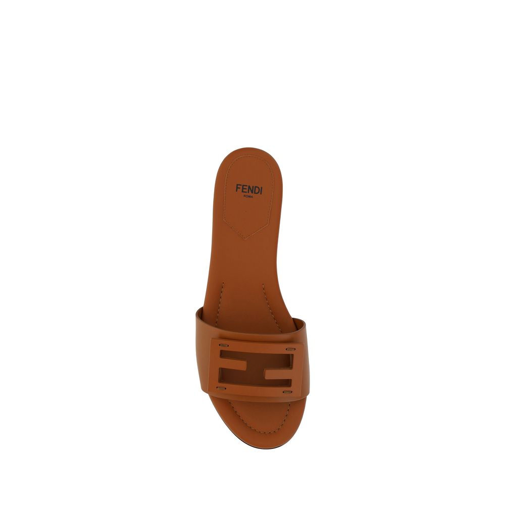 Brown Calf Leather Bos Taurus Flat Sandals