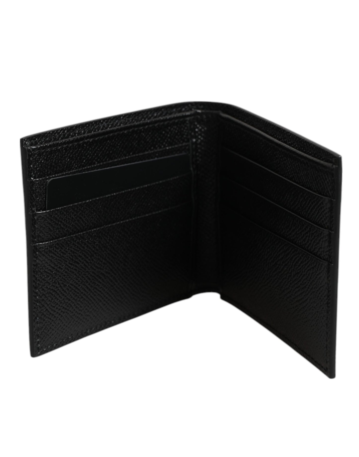 White Leather DG Star Logo Bifold Card Holder Wallet