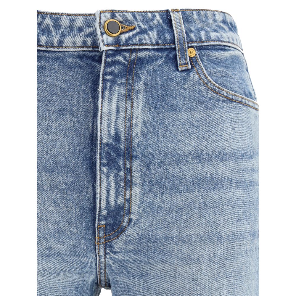 Light Blue Cotton High-Waisted Jean