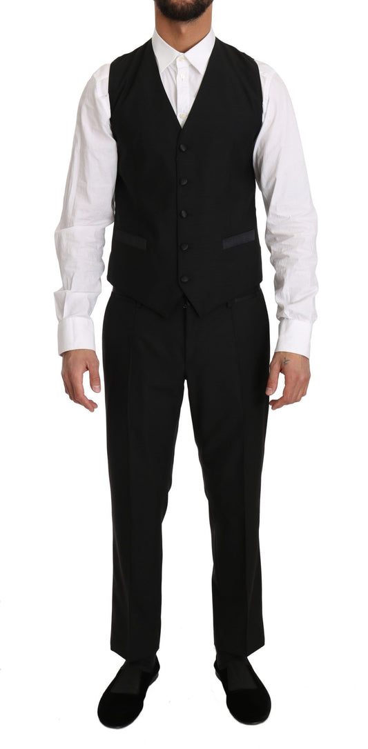 Schicke, schwarze, formelle Weste im Slim Fit