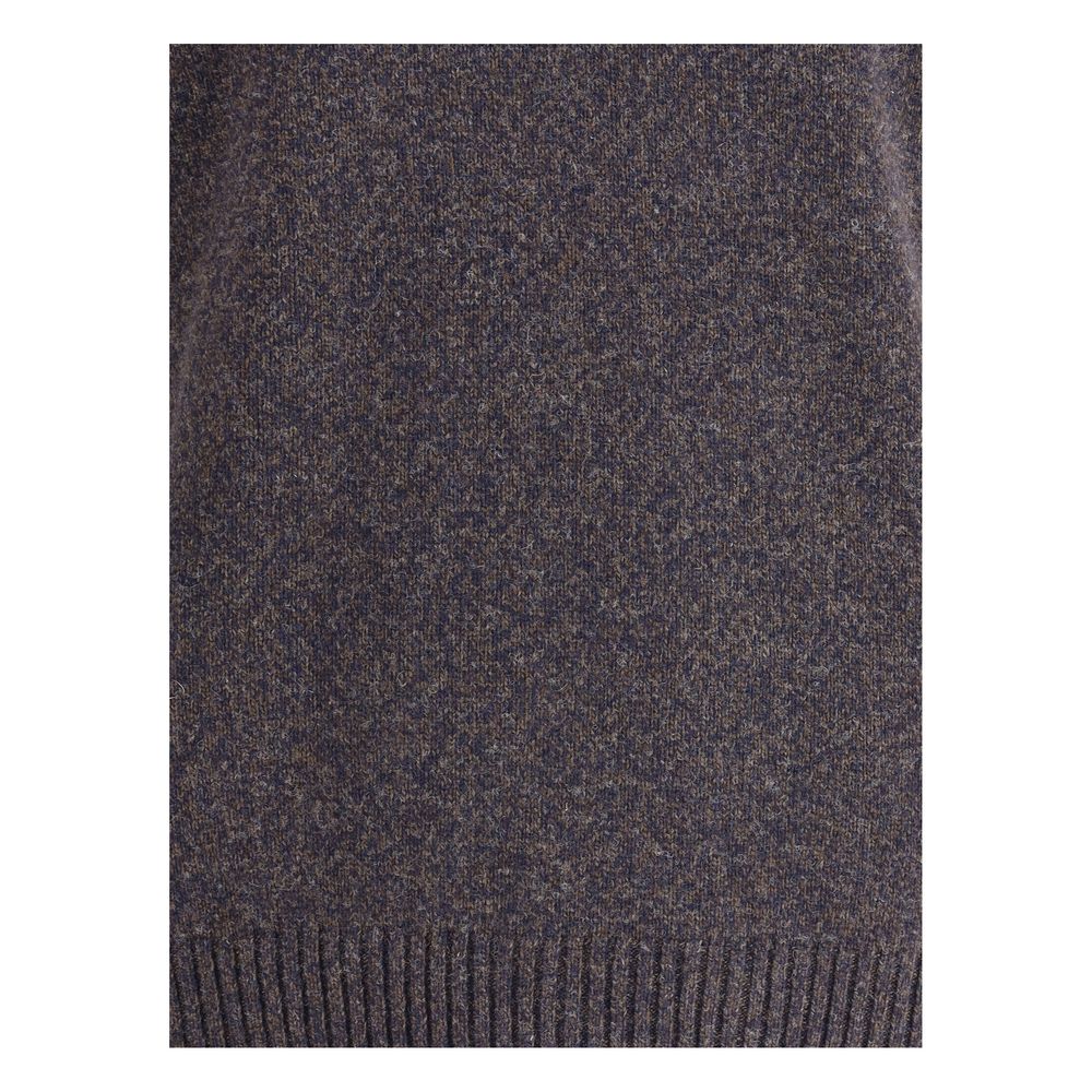 Multicolor Fleece Wool Turtleneck