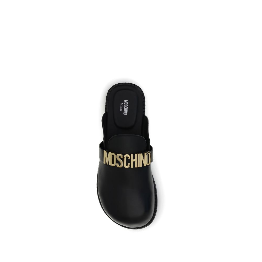 Black Calf Leather Bos Taurus Mules