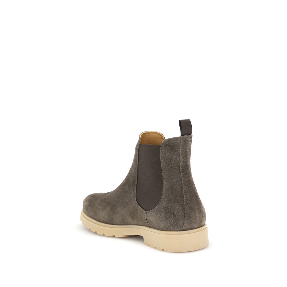 Brown Rubber Chelsea Boots