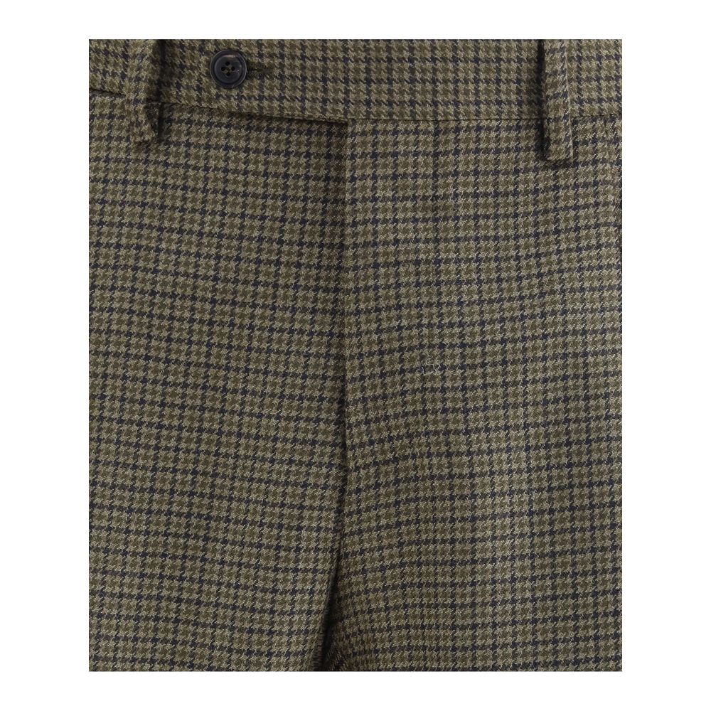 Brown Fleece Wool Casual Pants