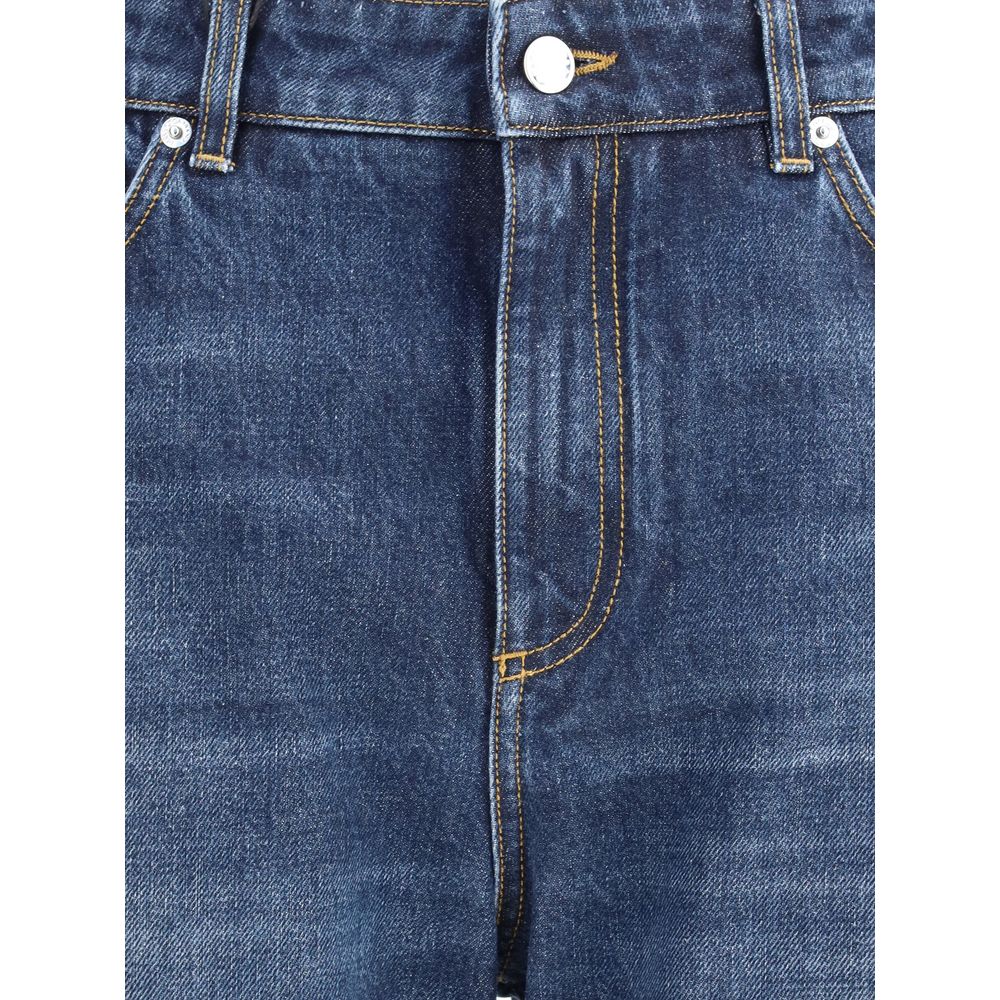 Blue Cotton Boyfriend Jeans