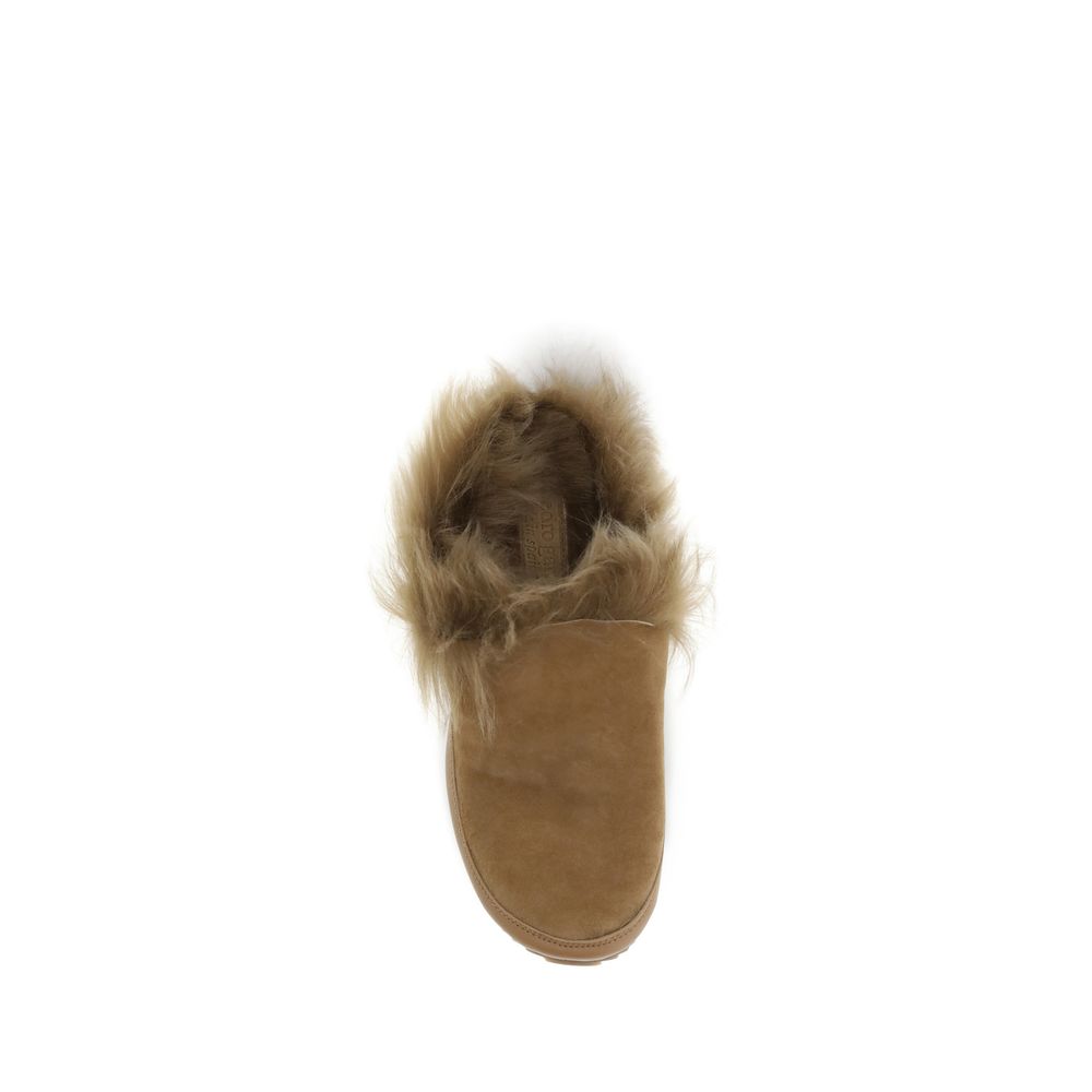 Beige Rubber Mules