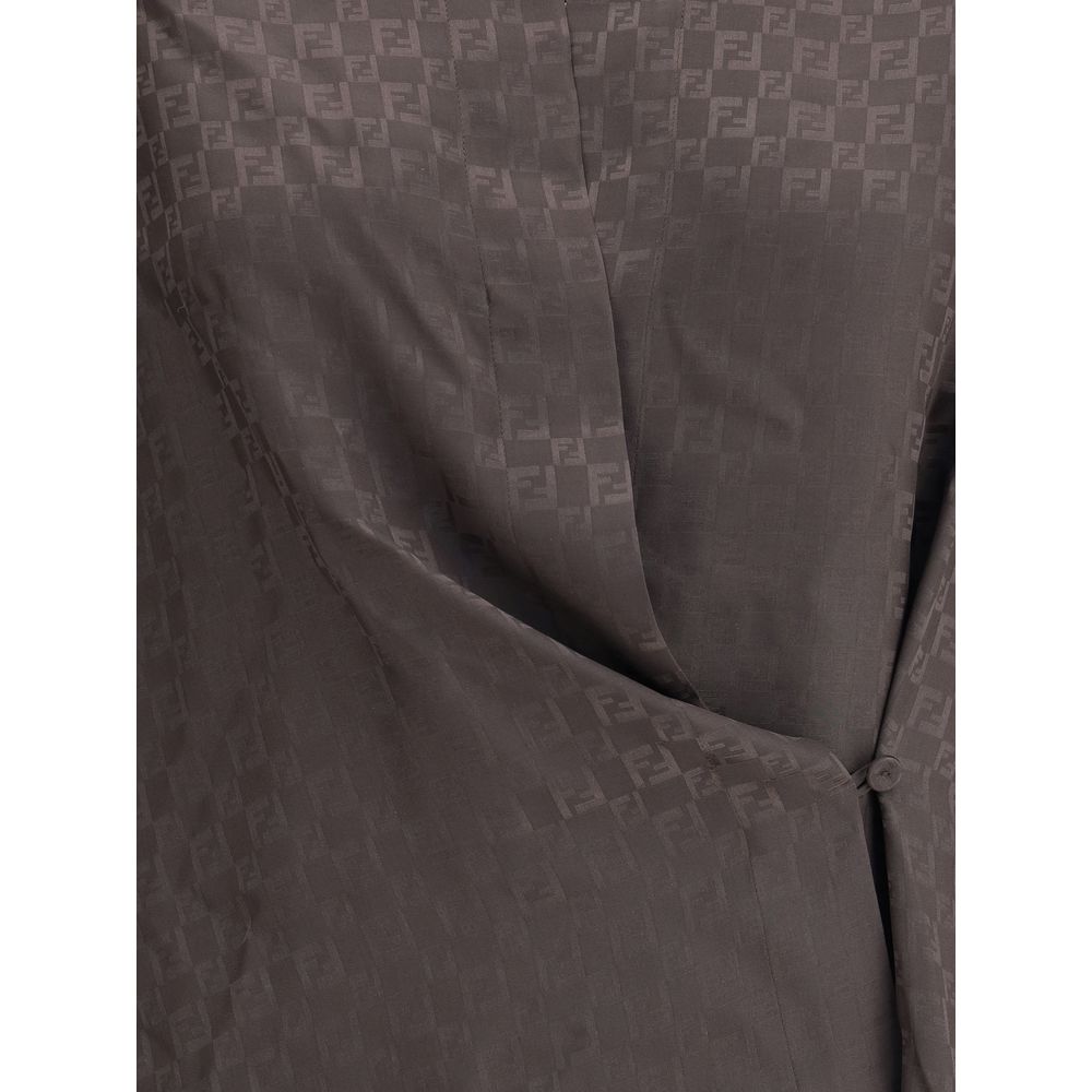 Brown Silk Dress Shirt