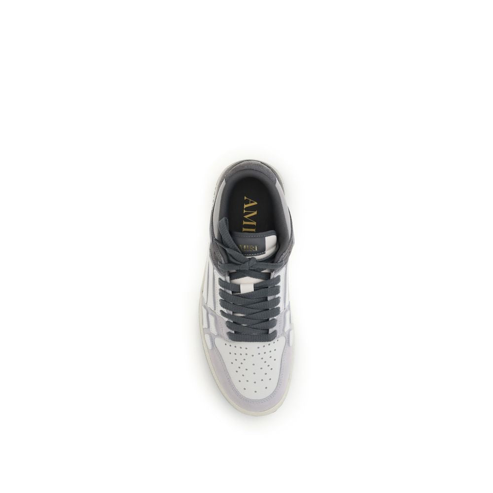Gray Calf Leather Bos Taurus Low Top Sneakers