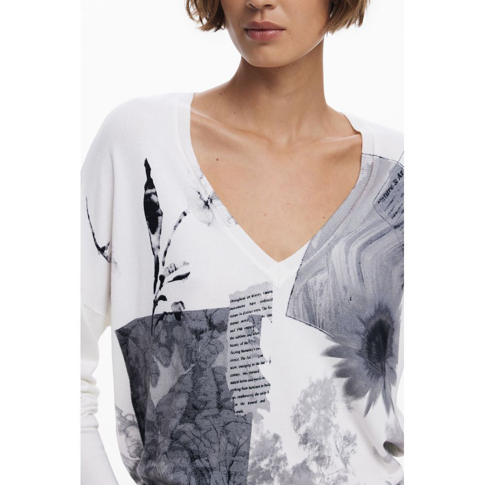 White Viscose Women Sweater