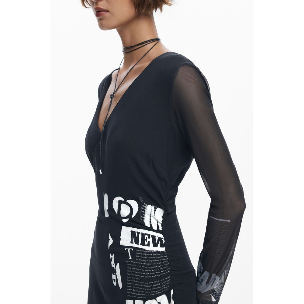 Black Polyester Women Dress
