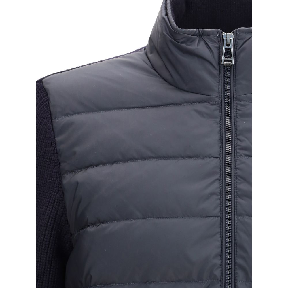 Blue Nylon Full-Length Jacket