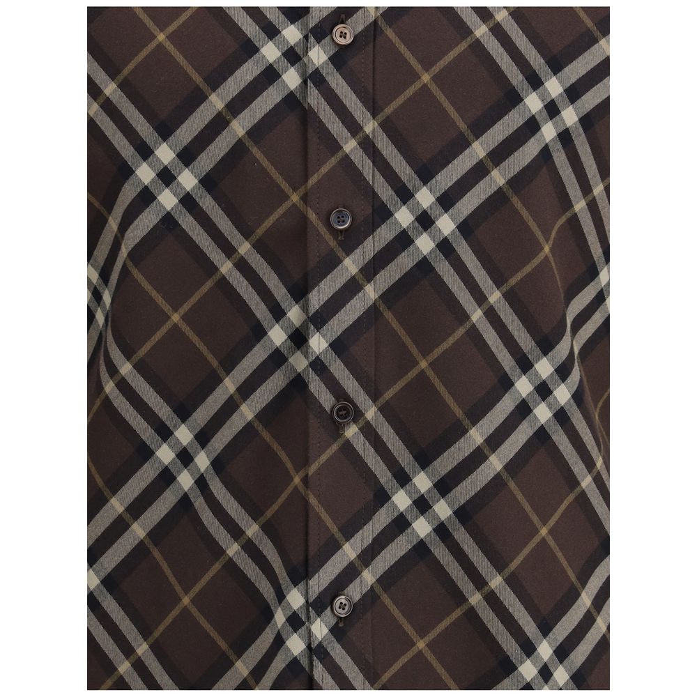 Brown Cotton Pattern Shirt