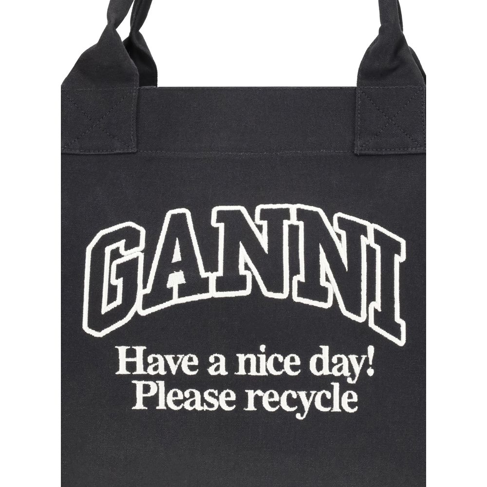 Black Cotton Shoulder Bag