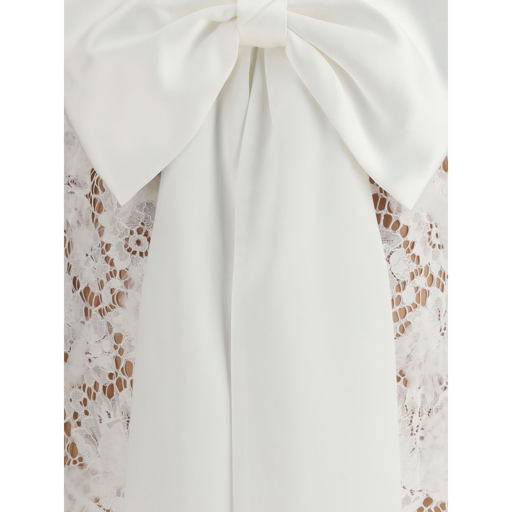 White Nylon Casual Dress