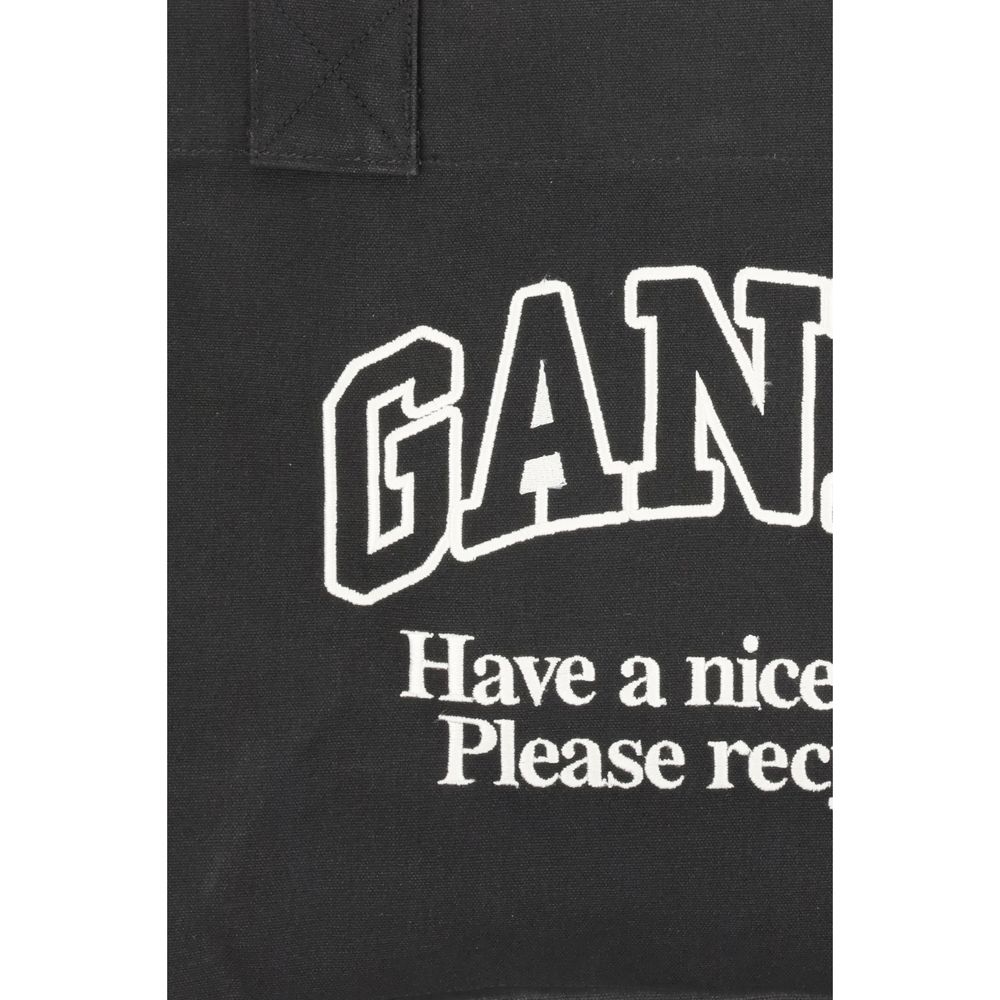Black Cotton Shoulder Bag